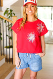 Light Me Up Red Sequin Firework Dolman Top