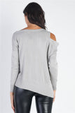 UNIQ Cold Shoulder Long Sleeve Knit Top