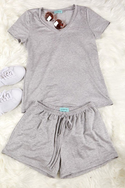 V-neck Solid Sleepwear Set - Summer Lush Boutique 