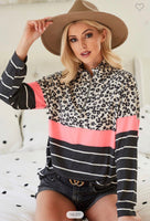 Leopard Knit Top with Collar - Summer Lush Boutique 