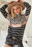 Leopard Knit Top with Collar - Summer Lush Boutique 