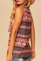 Boho V-Neck Ruffle Baby Doll Tank