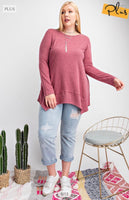 Curvy Sharkbite Tunic Top - Summer Lush Boutique 