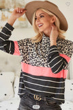 Leopard Knit Top with Collar - Summer Lush Boutique 