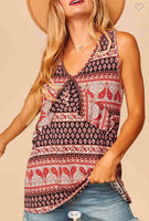 Boho V-Neck Ruffle Baby Doll Tank