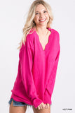 Solid Scalloped Sweater Top - Summer Lush Boutique 