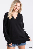 Solid Scalloped Sweater Top - Summer Lush Boutique 